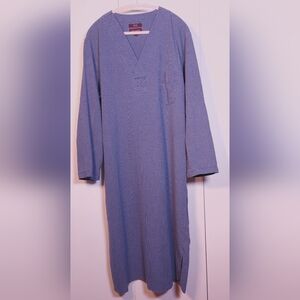 Nordstrom Vintage Blue Sleep Shirt 100% Cotton Size Large Nightshirt Midi Comfy